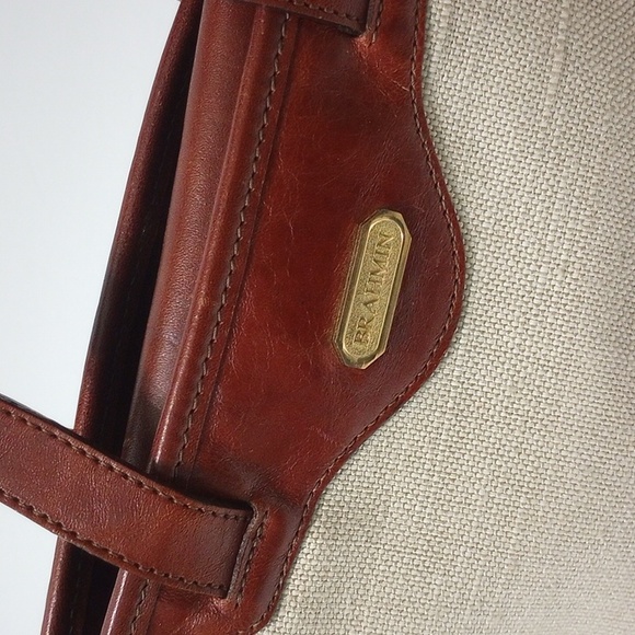 Brahmin Vintage Canvas and Leather Mini Tote - Picture 4 of 12